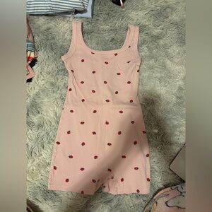 Pink Romper with Red Accents